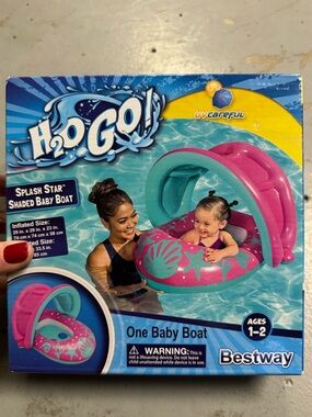 NWT Bestway H2O Go Splash Star Shaded Baby Boat - Pink/Teal